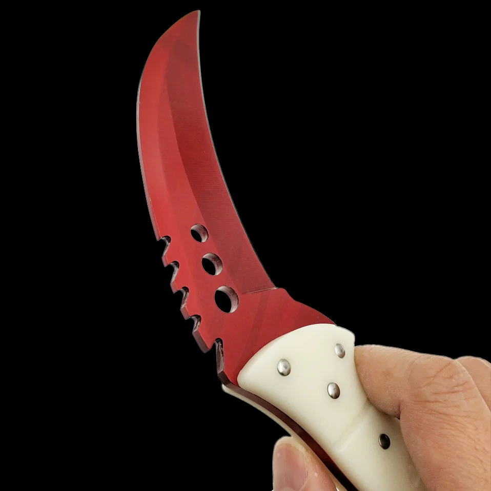 Прямая поставка, тактический нож CSGO karambit, зуб тигра, фиксированное лезвие, нож doppler, охотничий спасательный нож, выцветающий цветной нож