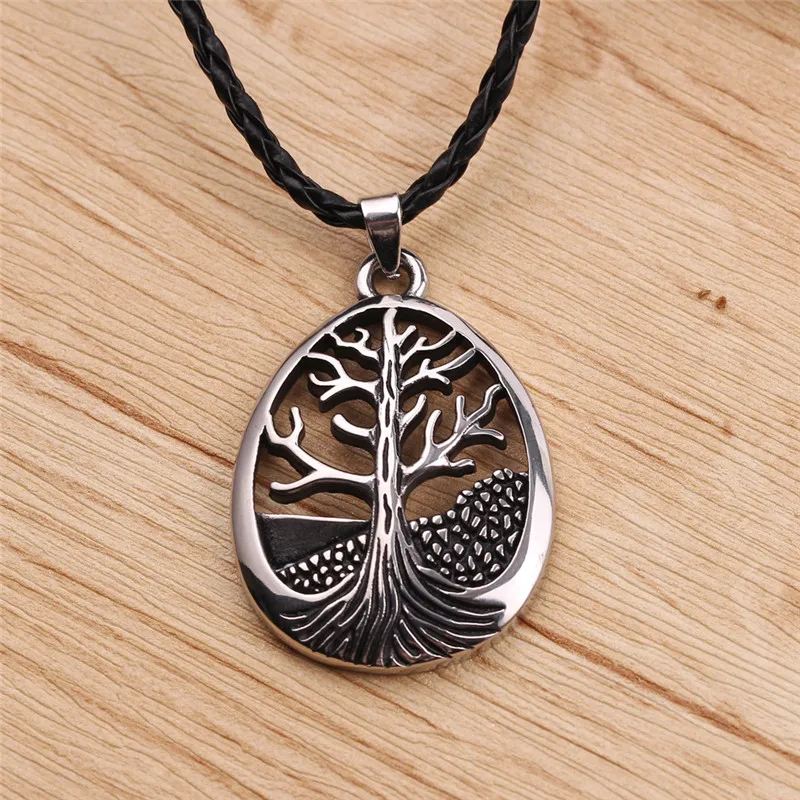 Викинги амулет Дерево жизни Yggdrasil скандинавский талисман Подвеска Ожерелье Веревка Цепь винтажное ожерелье в стиле панк с подвеской