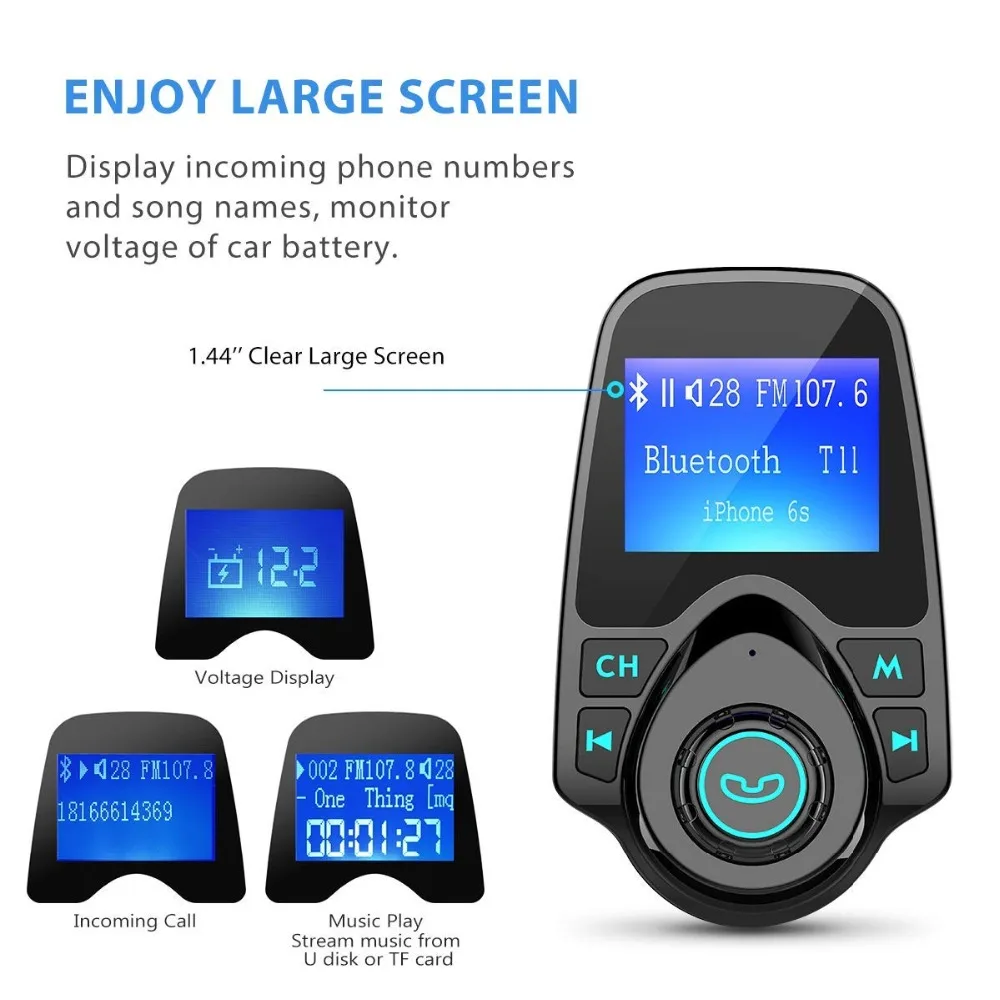 Bluetooth fm передатчик беспроводной автомобильный радиоприемник комплект громкой