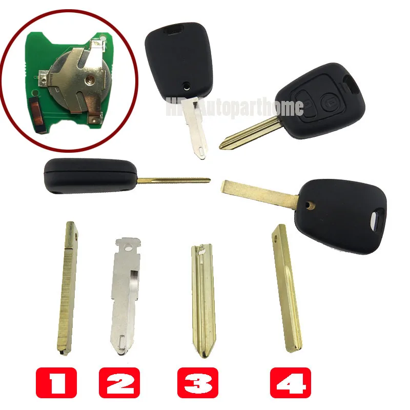 433HMz ID46/PCF7961 чип 2 кнопки дистанционного ключа автомобиля в виде ракушки для Citroen C1 C2 C3 C4 XSARA Picasso для peugeot 207 307 107 207 407