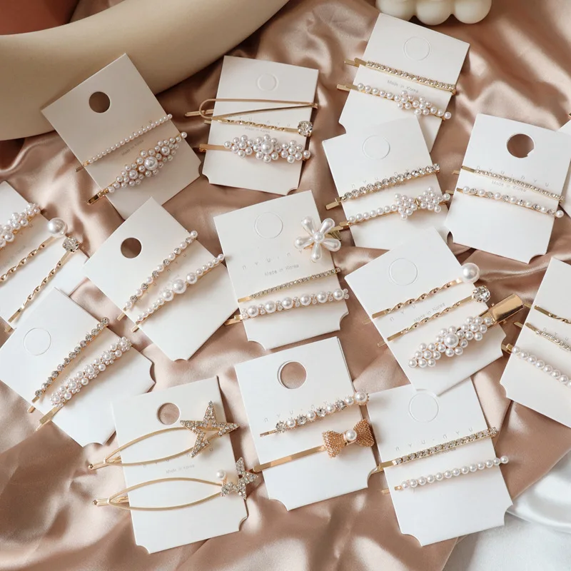 Модный 1 комплект шикарные заколки для волос с имитацией жемчуга и бантом в виде