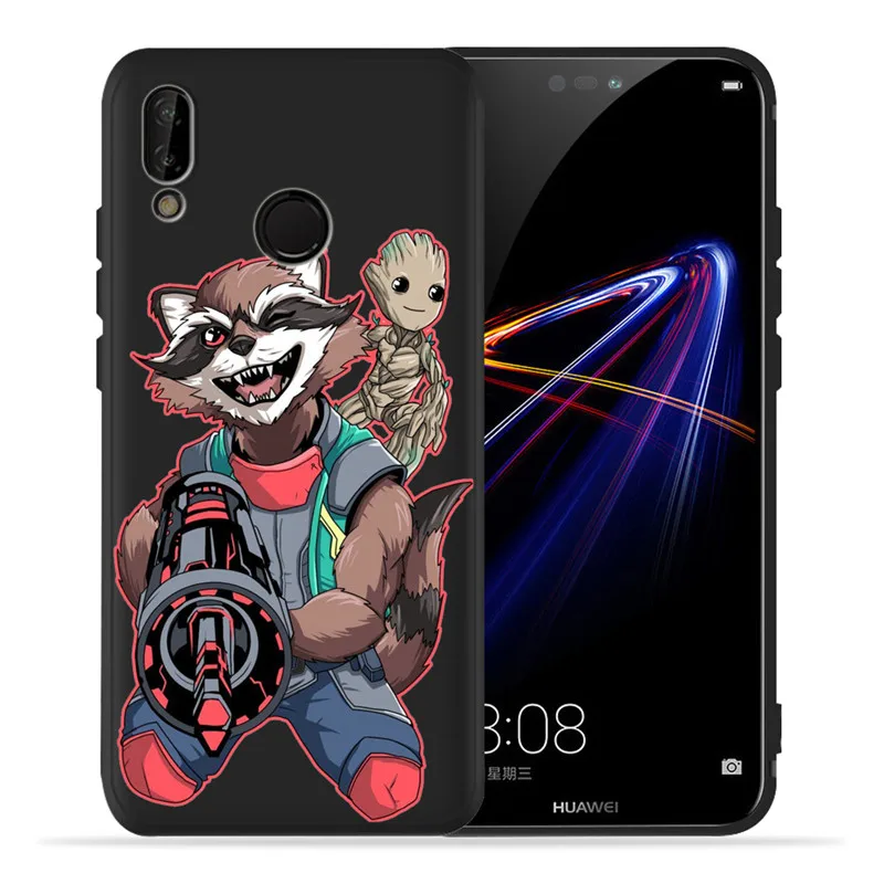 Marvel Groot Мстители для huawei P8 P10 P20 P30 mate 10 20 Honor 8 8X 8C 9 V20 10 Lite Plus Pro Чехол Coque Etui Funda милый