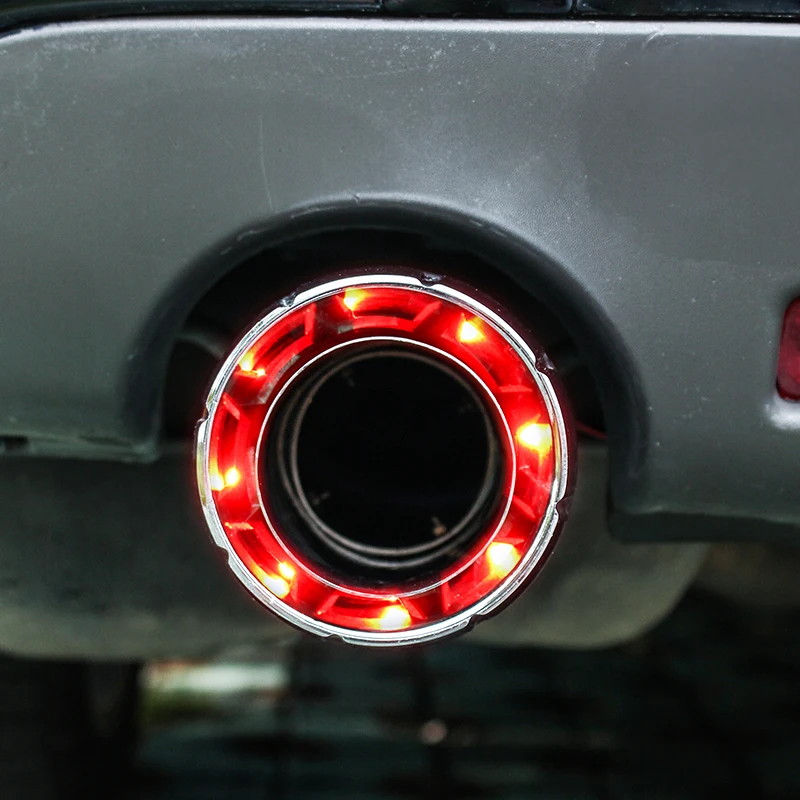 1pc Universal Car Auto Rear Spitfire Tail Throat sports car Exhaust Pipe Modified sound wave tail mouth LED throat |