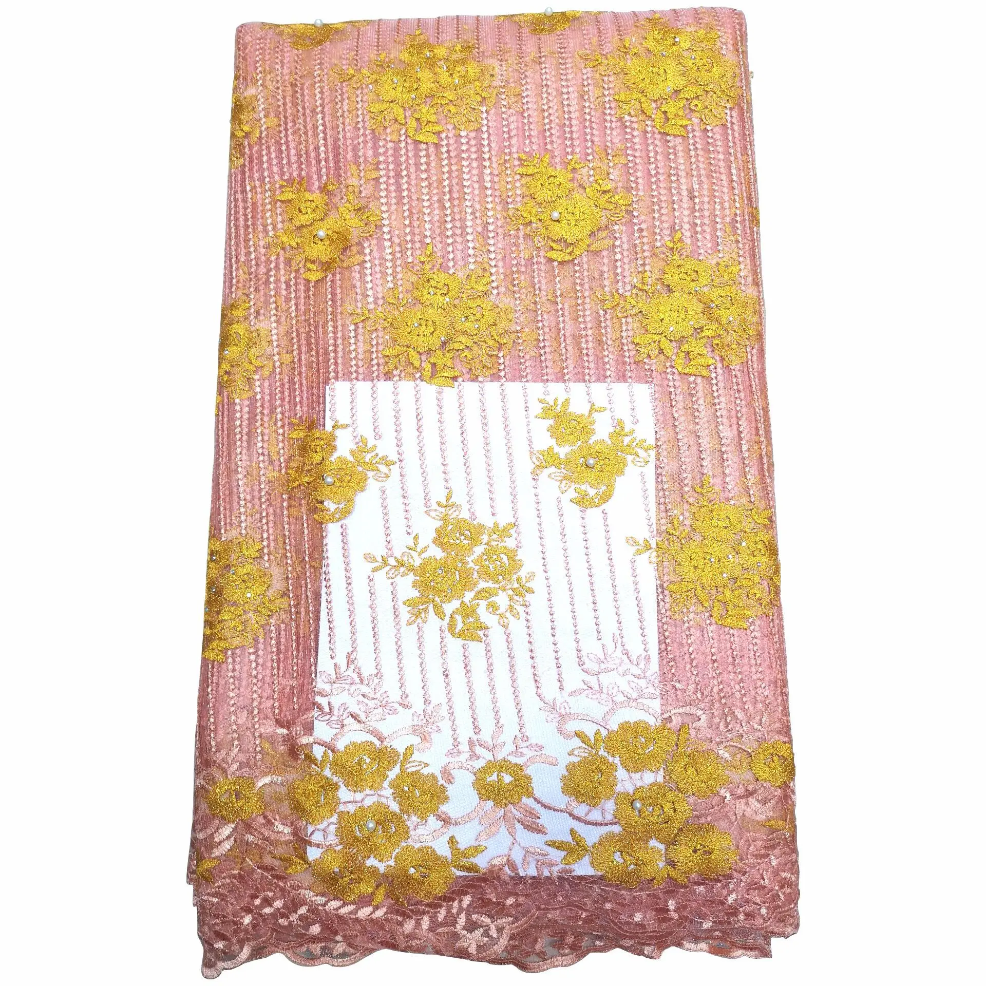 5 ярдов кружева вышивка цветок Африканские свадебное платье ткань французские