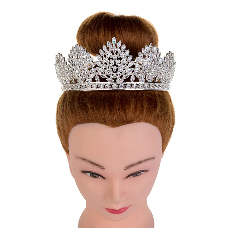Hadiyana Роскошная большая корона из России, Новое поступление, пышные короны для женщин, свадебные диадемы, королевские вечерние ювелирные изделия для выпускного вечера HG6034