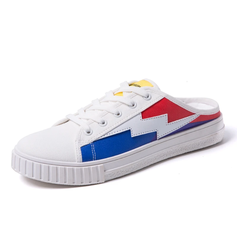 Летние парусиновые тапочки Мужская обувь в Корейском стиле дышащая без застежки