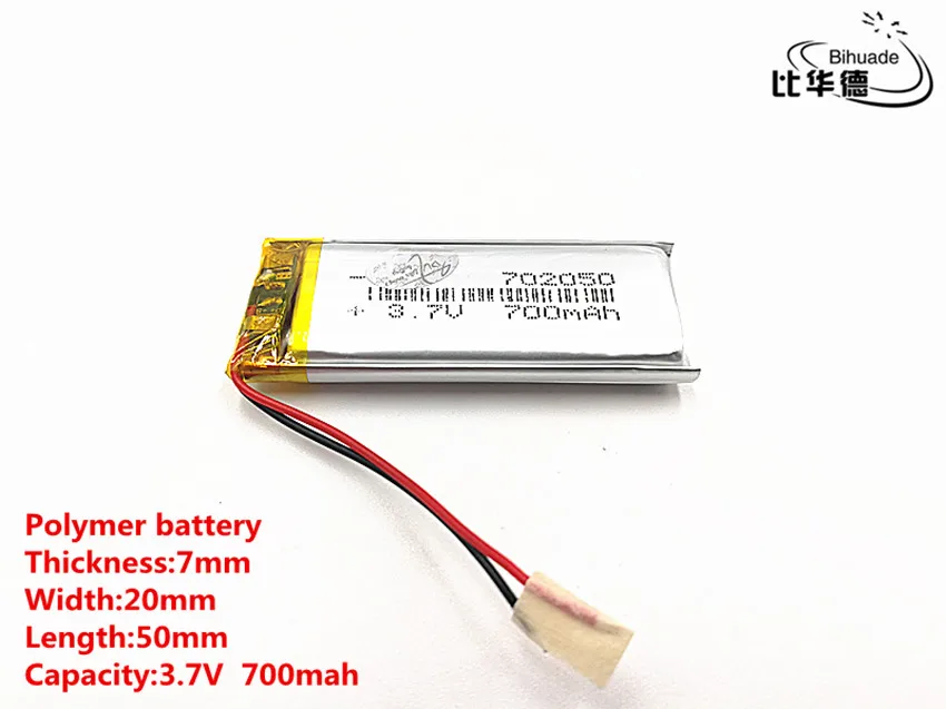 Good Qulity 3.7V 700mAH 702050 Polymer lithium ion / Li-ion battery for TOY POWER BANK GPS mp3 mp4 | Электроника