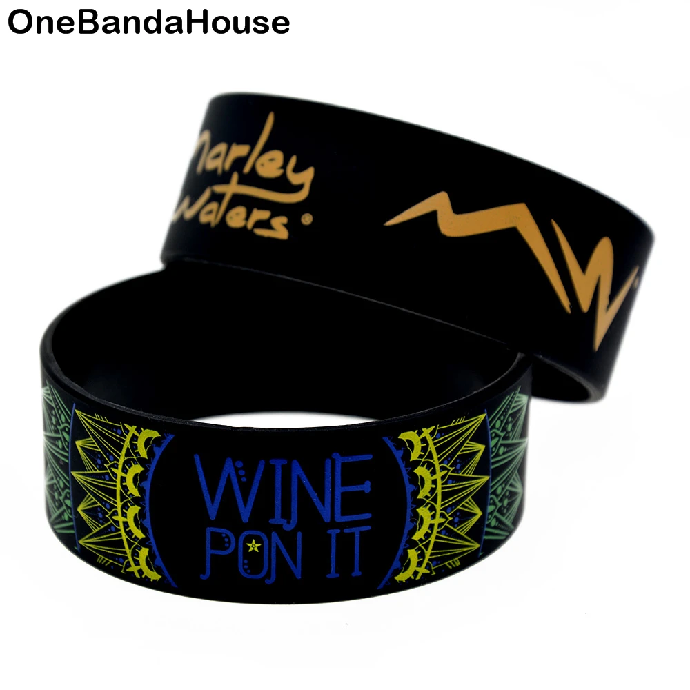 

OneBandaHouse Cheap Custom Design 1 Inch Wide Silicone Rubber Bangle