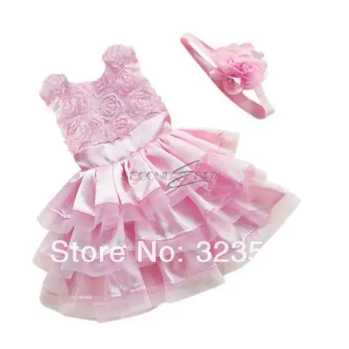 Высокое качество Новинка розовое шелковое платье с розочками пасхальное