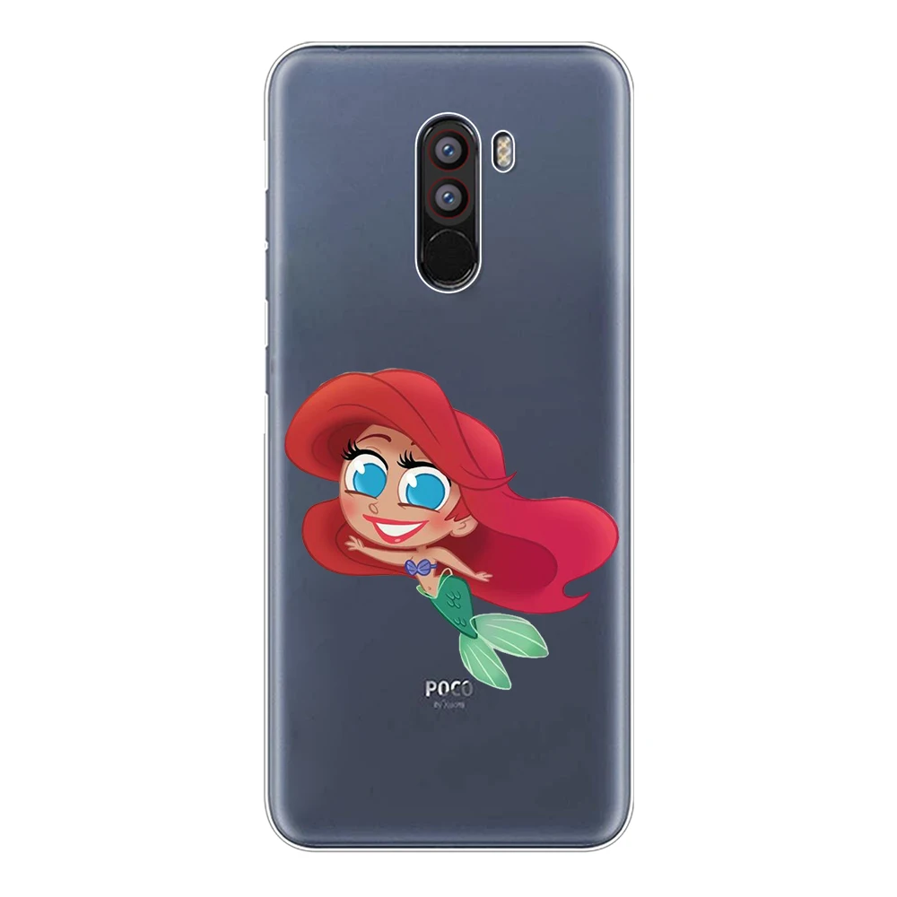 For Xiaomi Pocophone F1 Case Cover 6.18&quot Soft TPU Silicone Poco Fundas Luxury Cute Cartoon Princess Phone Shell |