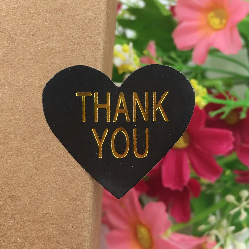 100 шт. наклейка спасибо крафт наклейки золотого цвета с надписью Love самоклеящиеся