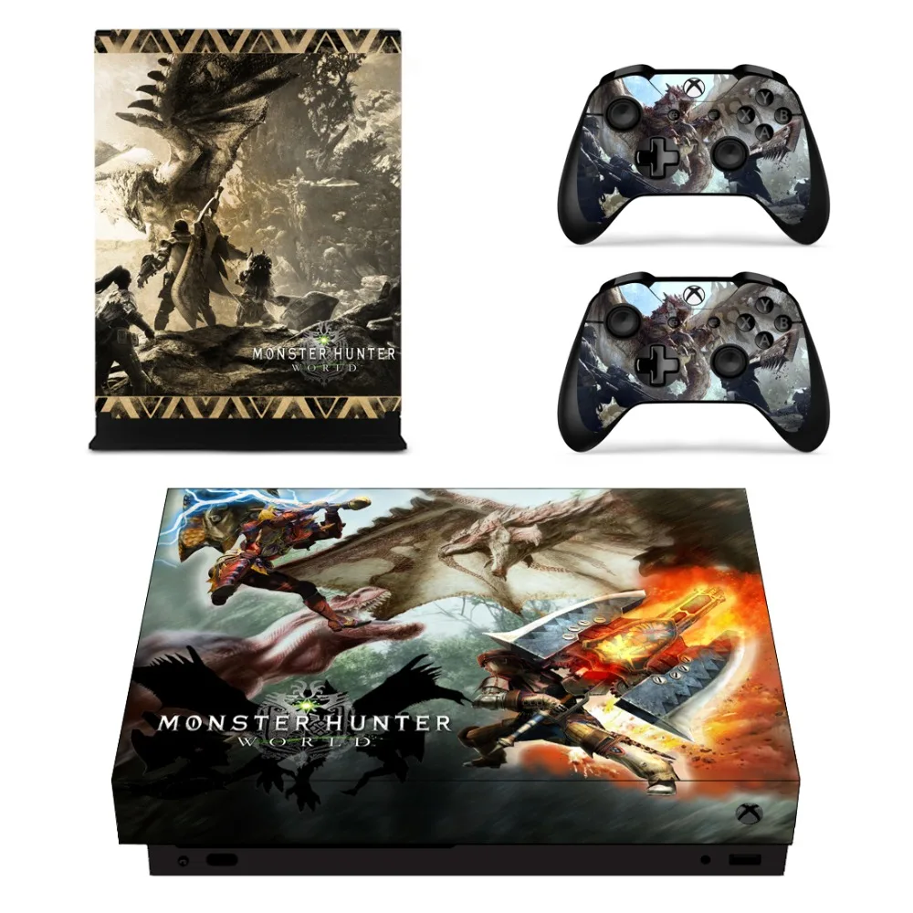 Monster Hunter World MHW лицевые панели кожаная консоль и наклейка на контроллер для Xbox One X с