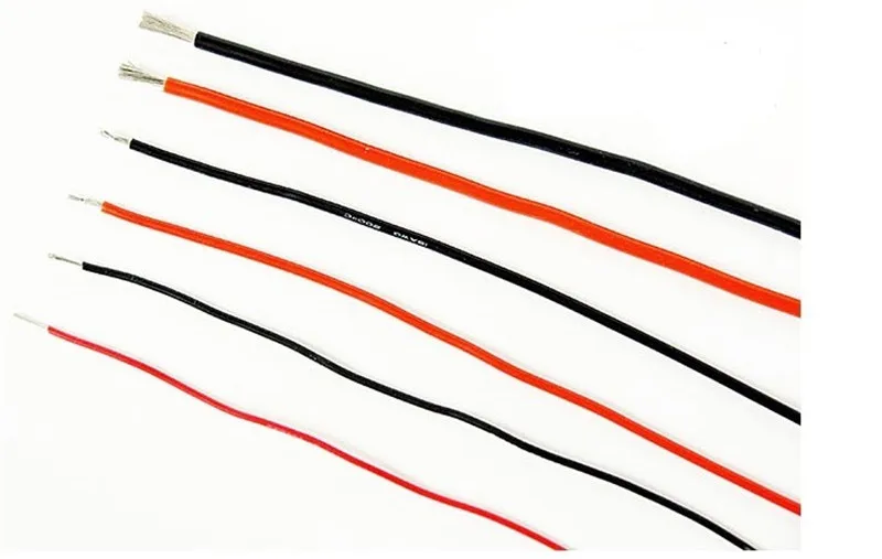 2 шт. 1 м красный + черный силиконовый провод 12AWG 14AWG 16AWG 18AWG 22AWG 24AWG 26AWG 28AWG