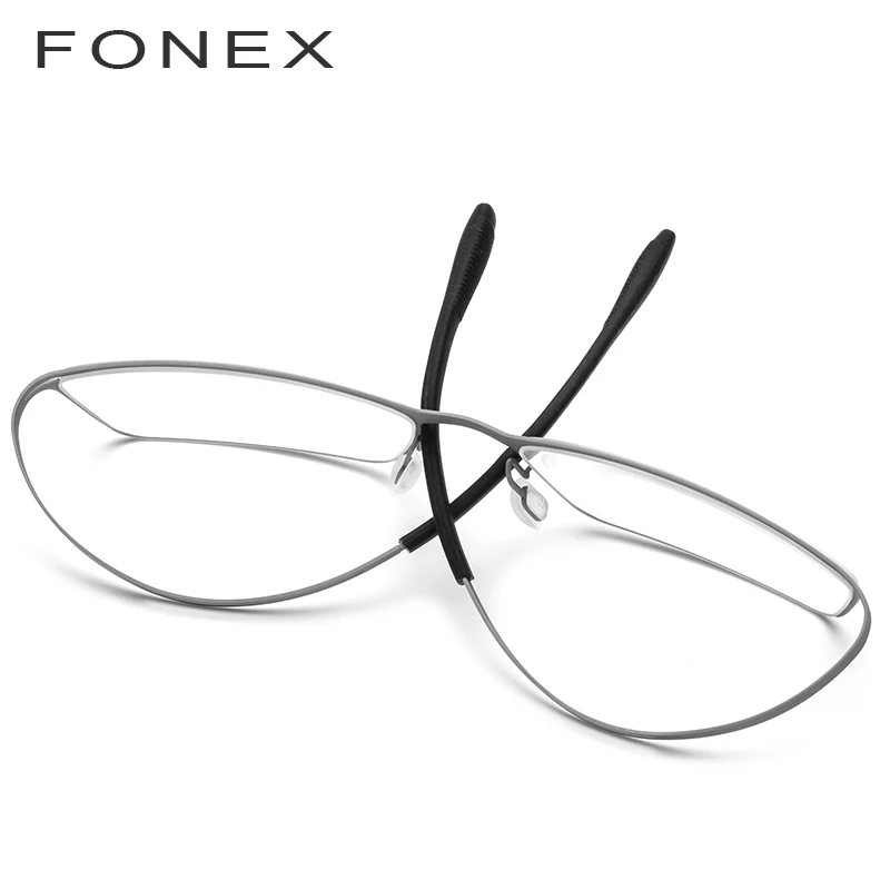 FONEX эластичный B Титан очки Для мужчин по рецепту рамки сверхлегкий близорукость