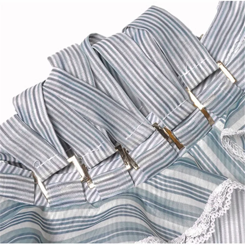 2018 Европейское весеннее летнее Новое модное уличное асимметричное Полосатое