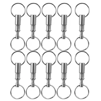 10pcs dual detachable keychains quick release pull apart outdoor travel key rings accessory lock holder with two split rings
