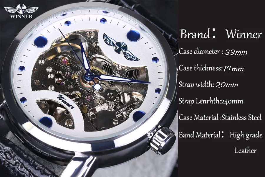 Часы наручные мужские автоматические брендовые роскошные дизайнерские с чёрным