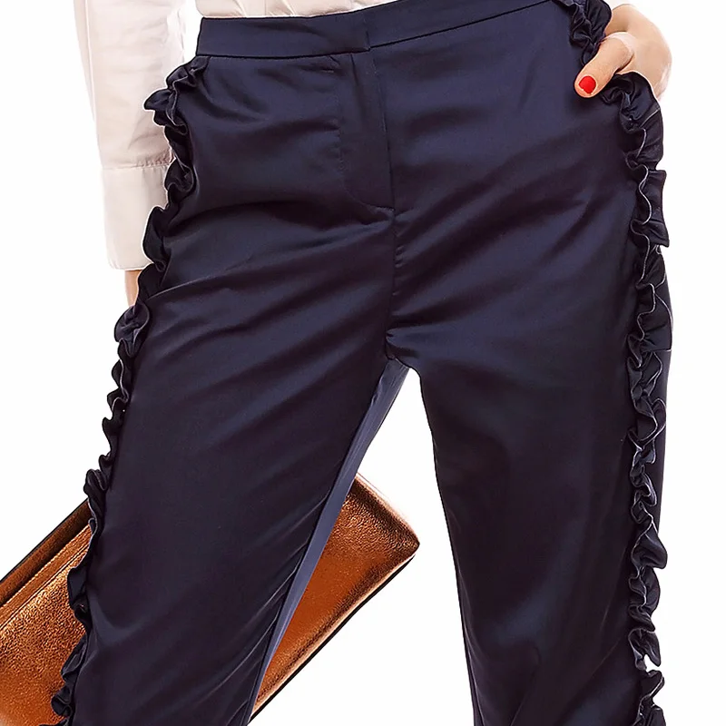 Queenus 2017 Для женщин Брюки для девочек осень зима Офисные женские туфли