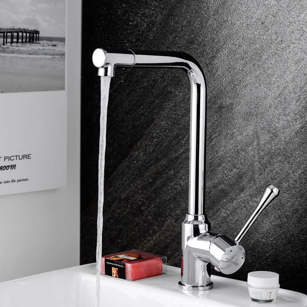 Смесители для кухни хромированные с одной ручкой кухонный кран одним отверстием