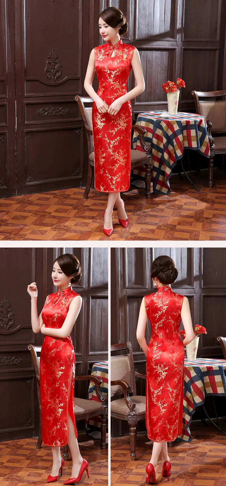 Сексуальное женское платье без рукавов, тонкое, Cheongsam, новинка, винтажное, китайское, воротник-стойка, Qipao, вечернее платье, vestidos