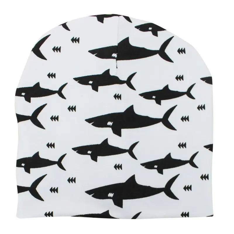 Новинка осенне-зимняя хлопковая детская шапка с животным принтом облегающая для