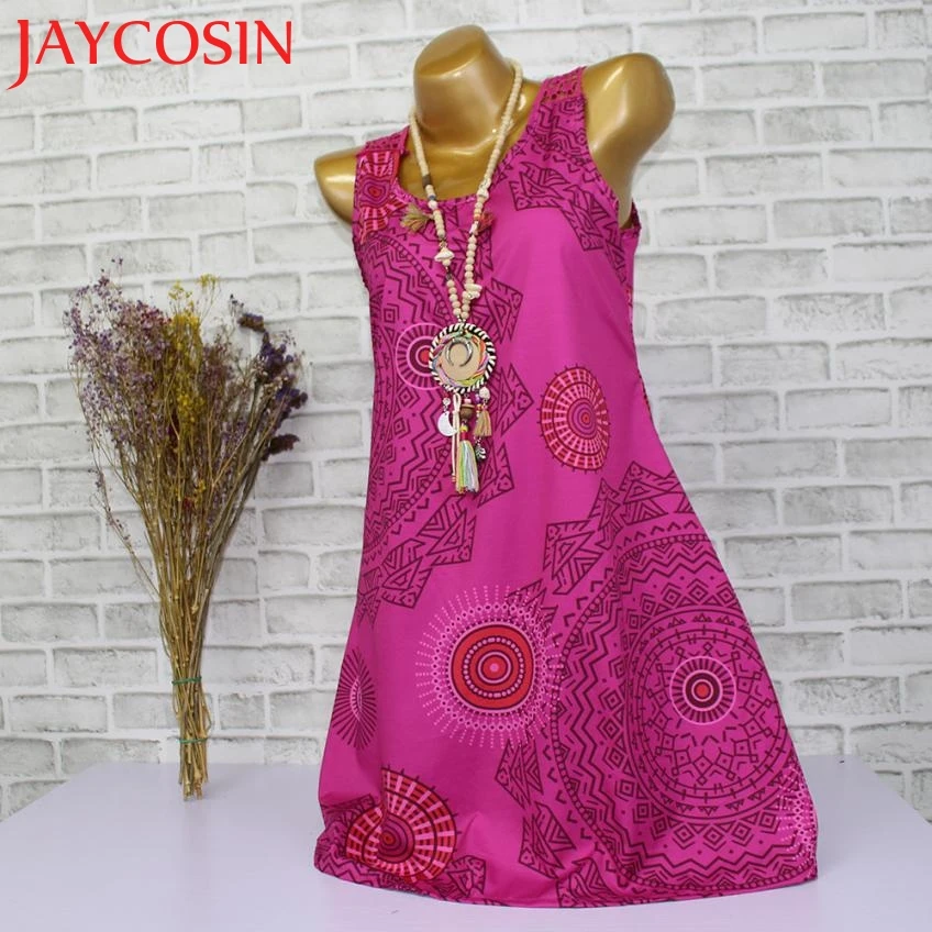 Женское платье миди JAYCOSIN свободное платье-майка без рукавов летнее Прямая
