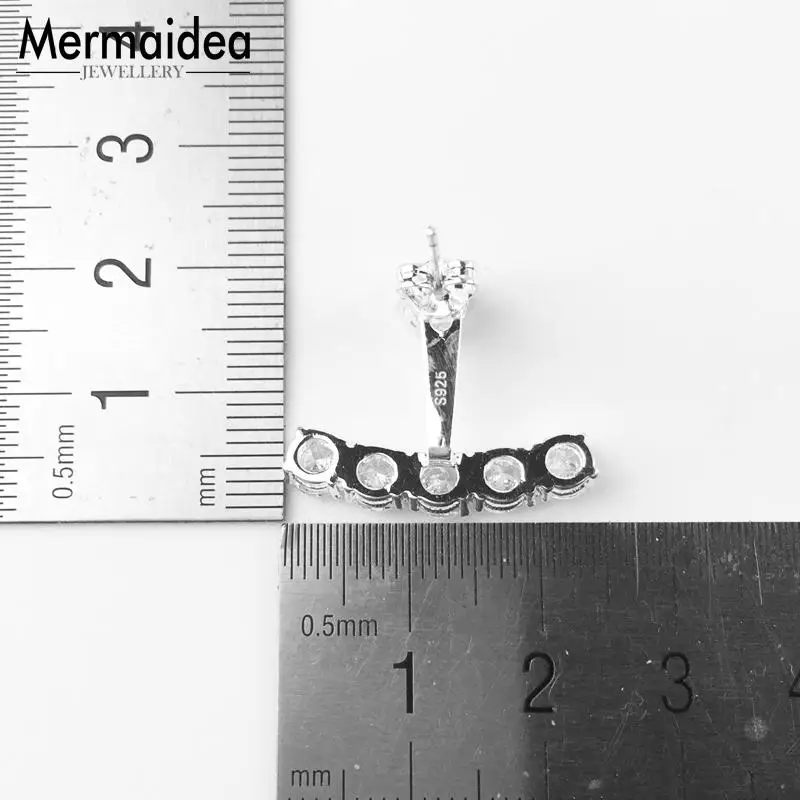 Женские сережки гвоздики Arc с серебряным покрытием и цирконием модные ювелирные