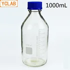 Прозрачная бутылка для реагента YCLAB с синей крышкой, 1000 мл, 1 л