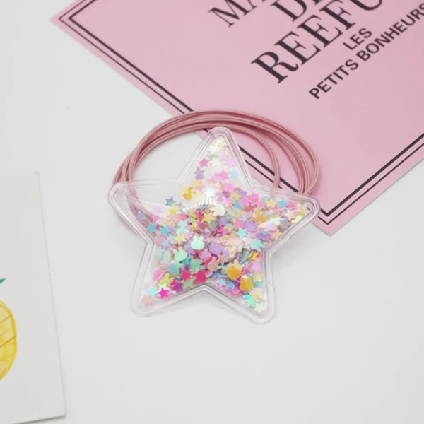 Star Hair Band Новинка, прозрачные детские заколки для волос, милые жемчужные заколки для волос, креативная повязка для волос ручной работы, эластичная резинка, аксессуары для волос - Цвет: Star Hair Band