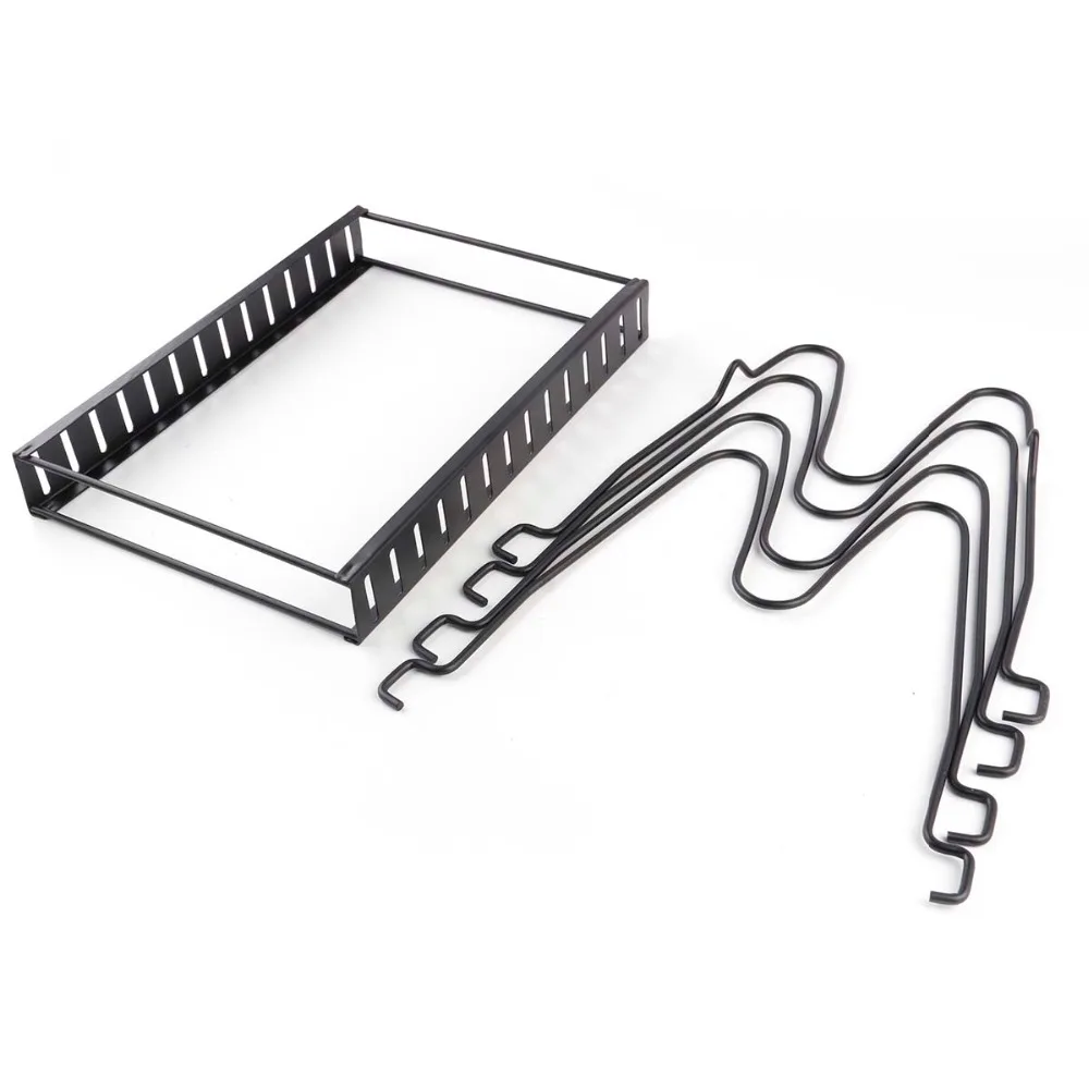 Подвесная стойка для кастрюль кухонный органайзер хранения 5 слоев черный цвет