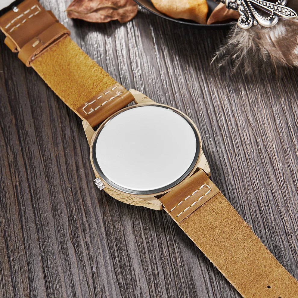 Часы наручные для мужчин и женщин имитация дерева оленя страусиные мягкий