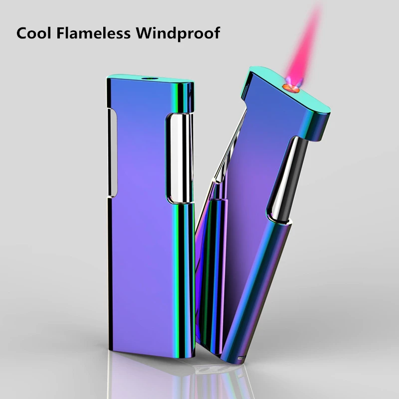 1 шт. многоразовая Бутановая газовая Зажигалка Ветрозащитная металлическая
