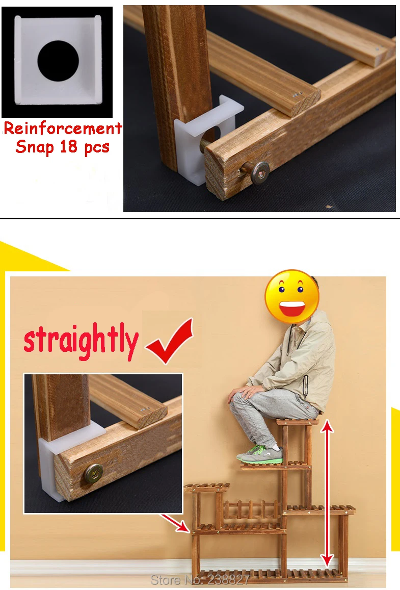 Полка для цветов из дерева 6 ярусов напольная подставка растений|flower rack|pot shelfshelf