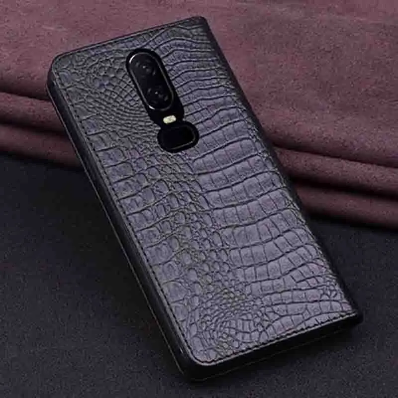 Чехол для OnePlus 6 OnePlus6 Роскошный чехол из натуральной кожи с откидной крышкой One Plus