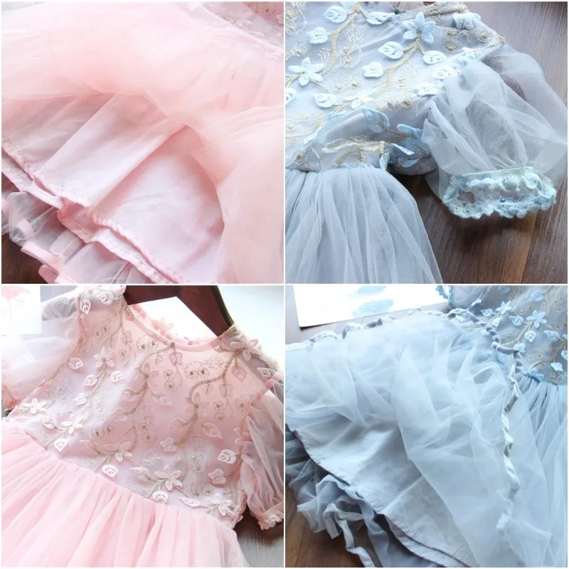 Children Infant Princess Dress Summer ruffles holiday Baby Girls Kids Mesh Wedding Party Embroidery Flowers Dresses Tutu 7 | Детская