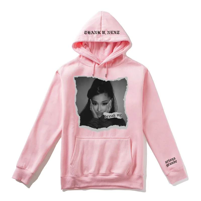 Эксклюзивная Мужская толстовка с капюшоном Thank U Next Break Up, женская уличная мужская повседневная куртка на молнии, повседневные флисовые мужские пальто - Цвет: Pink