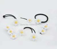dashiatere 6pcslot korean white daisy bobby pins elastic rubber bands hair rope flower accessories clip for kids children girls