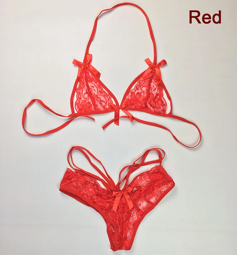 Red Lingerie Sets Кружевной купальник-Бикини женское бельё с вырезом Эротика платье с кружевным поясом Для женщин сексуальный бюстгальтер стринги наборы костюмов одежда для стриптиза; Conjunto Ropa Interior BC018 - Цвет: Red Lingerie Sets