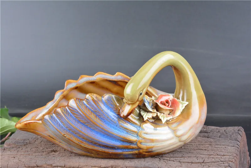 

Antique QingDynasty porcelain swan Storage Box 2,Hand Carved crafts, Home Decoration,best collection & adornment