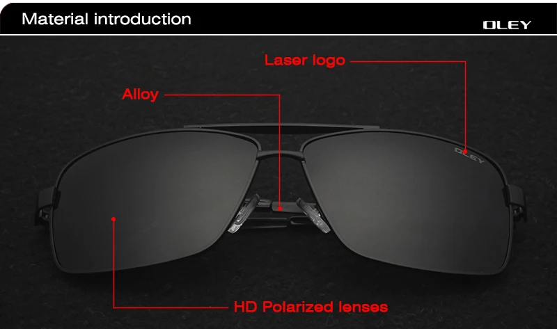 OLEY, модные мужские солнцезащитные очки s, брендовые, дизайнерские, поляризационные, квадратные, солнцезащитные очки для мужчин, винтажные, очки для рыбалки, очки для водителей Y1612