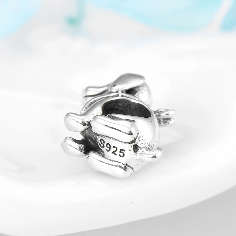 Прекрасный ПЭТ Лабрадор собака шармы CZ Бусины Fit Pandora талисманы браслет 925 серебро