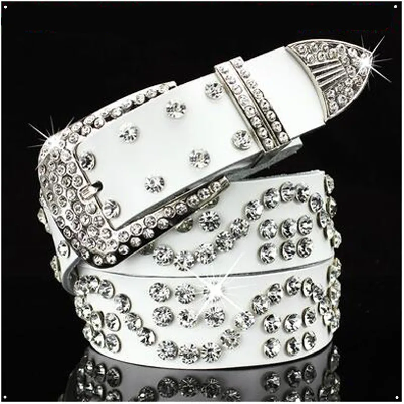 New fashion Female leather belt female full of diamond drill wide Rhinestone belts cinto feminino for women SHIERXI | Аксессуары для