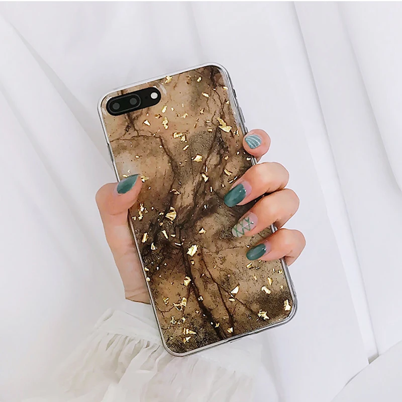 Чехол для телефона iphone6 6plus 6S 7 8 X XS MAX XR ретро и искусство Золотая фольга мраморная
