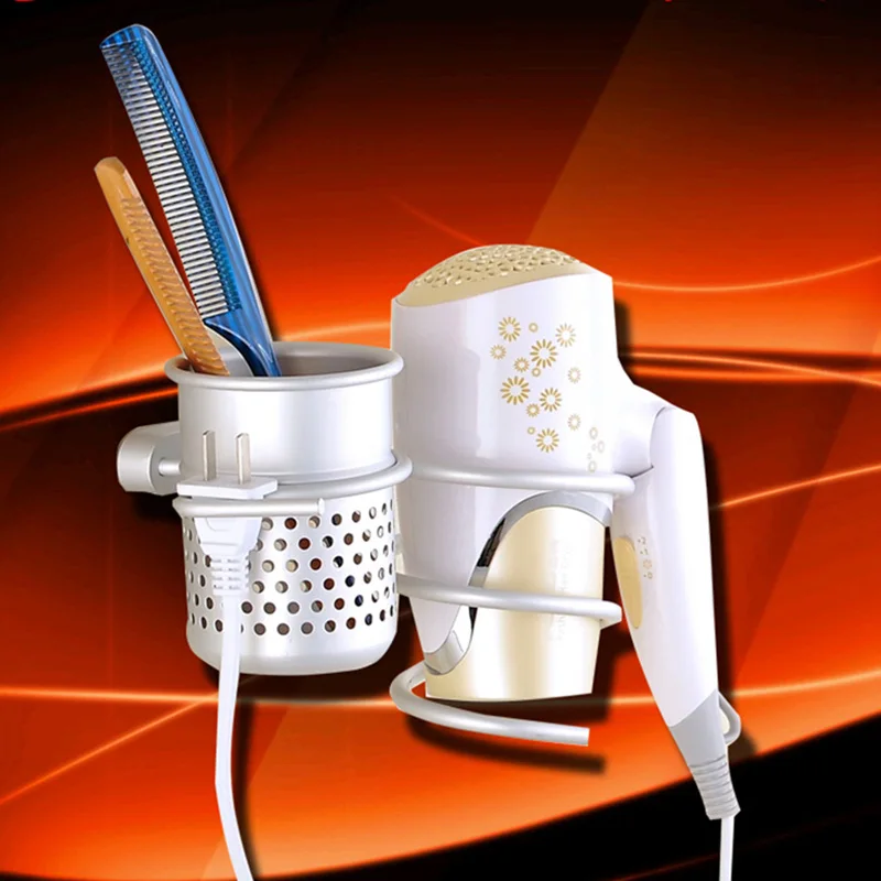 Алюминиевый настенный держатель для фена подставка и органайзер салона ванной