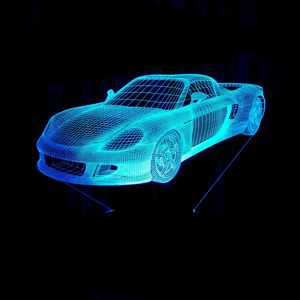 Акриловые 3D светильник светодиодный форма спортивной машины Luminaria лампе USB