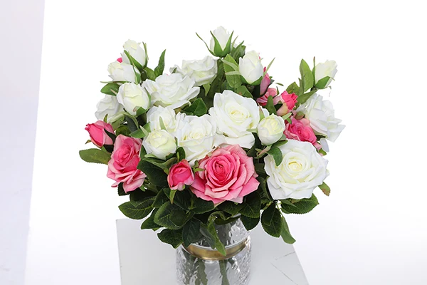 Mixed 03 CHENCHENG, 10 шт./лот, 2 головки, розовые шелковые искусственные цветы для свадебного украшения, зимние искусственные большие красные цветы, домашний декор - Цвет: Mixed 03