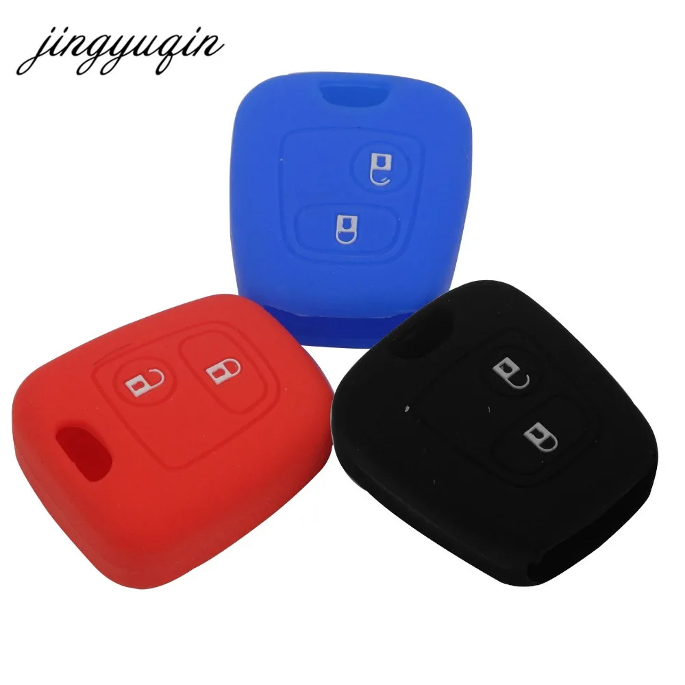 Jingyuqin силиконовый чехол для ключей от машины Peugeot 206 307 207 408 Citroen C2 C3 C4 Иран Toyota кожи