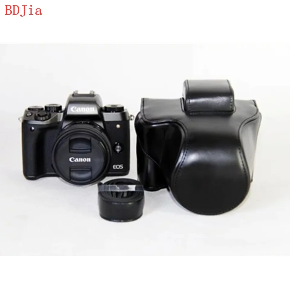 Чехол из искусственной кожи для камеры Canon EOS M50 M5 EOS Kiss M с объективом 15-45 мм с плечевым ремнем