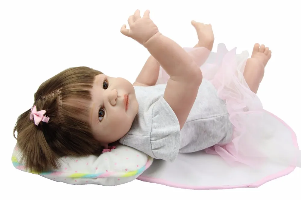 23 ''Реалистичного Reborn Детские куклы младенцы кукла полный силиконовые