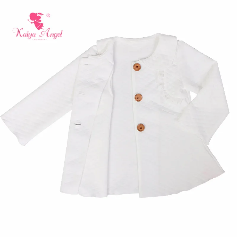 Kaiya Angel/оптовая продажа детская осенне-зимняя белая кружевная одежда пальто